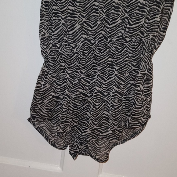 Miley Cyrus sheer zebra like print button down top - Picture 6 of 6